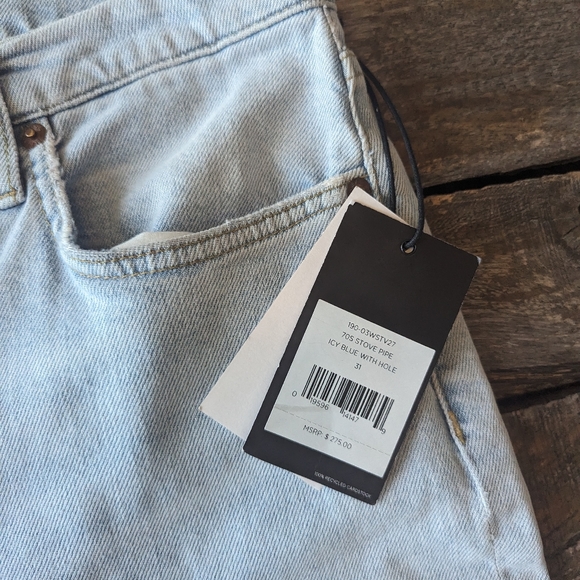 NWT Re/Done 70s Stove Pipe Icy Blue Jeans - Picture 3 of 10